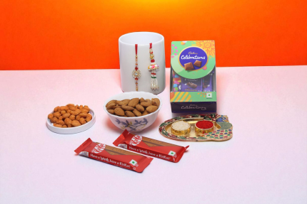 Celebration Fiesta – Bhaiya Bhabhi Rakhi with Chocolates & Almond Treat