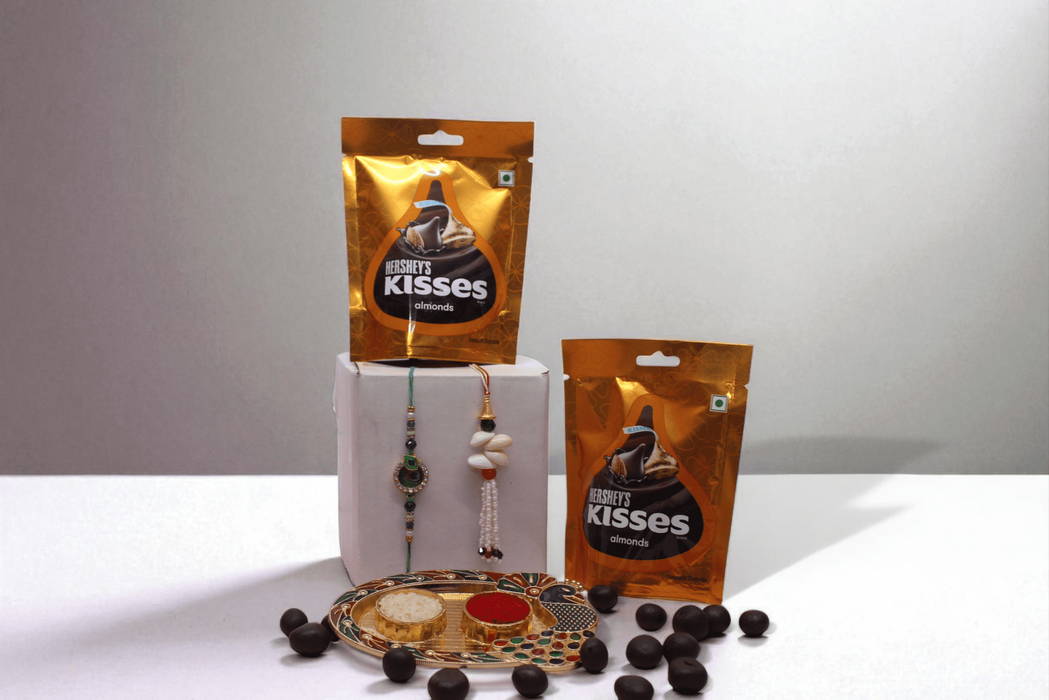 Rakhi With Chocolate premium Bhaiya Bhabhi Rakhi and Chocolate Combo