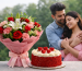 Flower delivery in Navi Mumbai with fresh flowers and cake by YHOJA